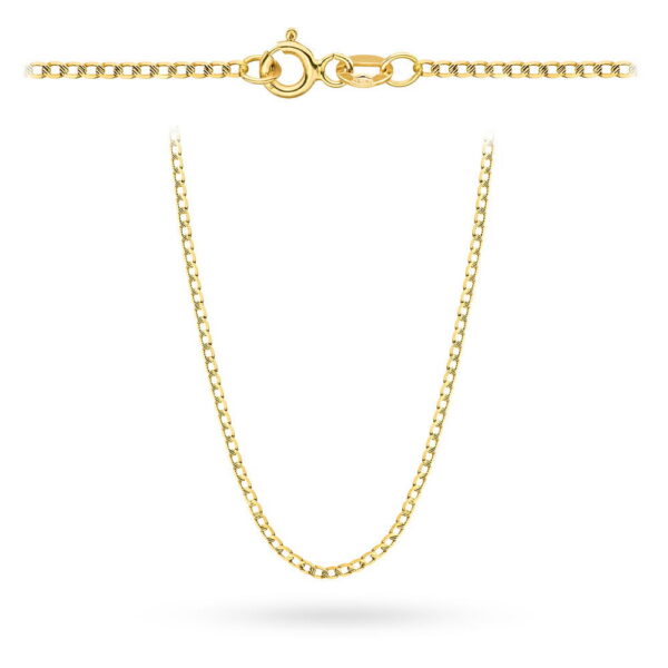 Łańcuszek złoty pr. 585 - splot pancerka nacinana 42cm