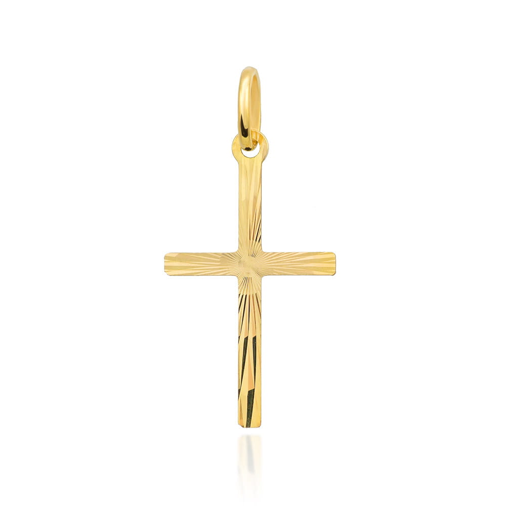 Krzyżyk złoty diamentowany mały