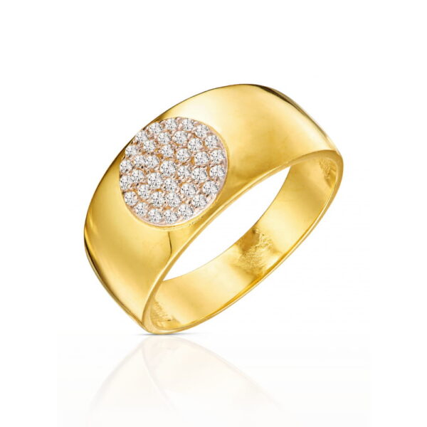 Pierścionek z kółkiem wysadzanym cyrkoniami