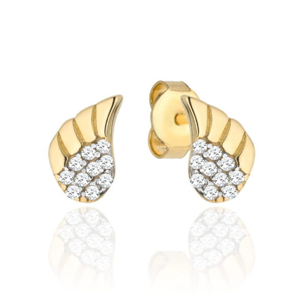 Kolczyki skrzydełka Anioła z cyrkoniami