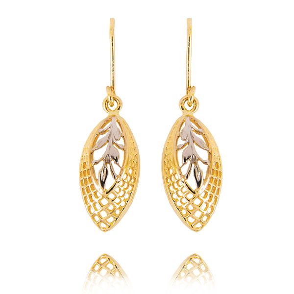 Klasyczne kolczyki ze złota z dekoracyjnym kamieniem.