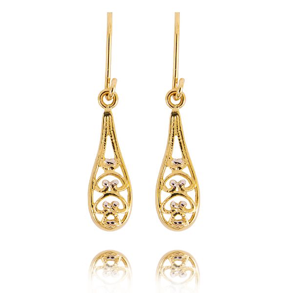 Eleganckie kolczyki ze złota z subtelnym blaskiem kamieni.