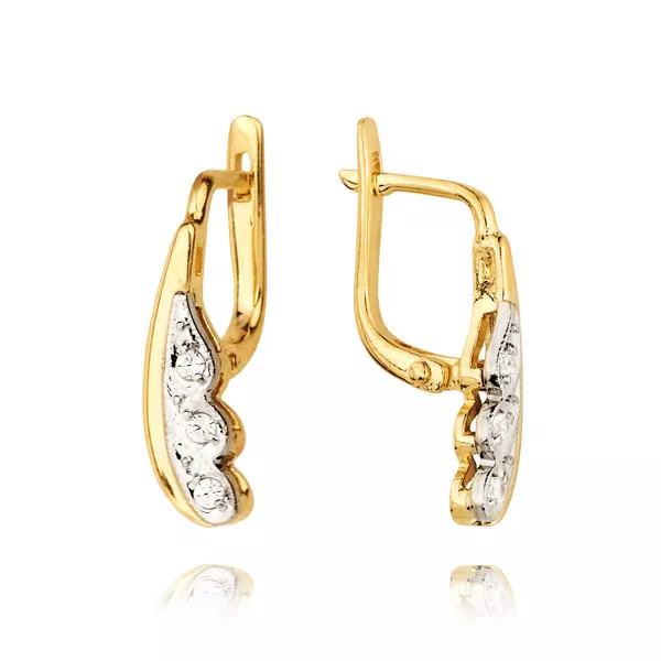 Klasyczne kolczyki ze złota z dekoracyjnym kamieniem.