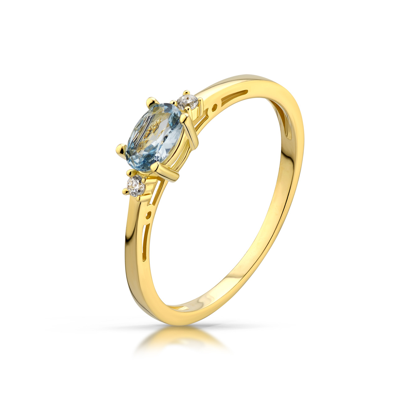 Pierścionek ze złota łączący klasykę z nowoczesnością.