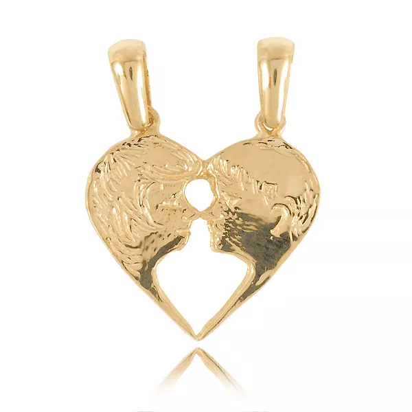 Złoty wisiorek o klasycznej linii.